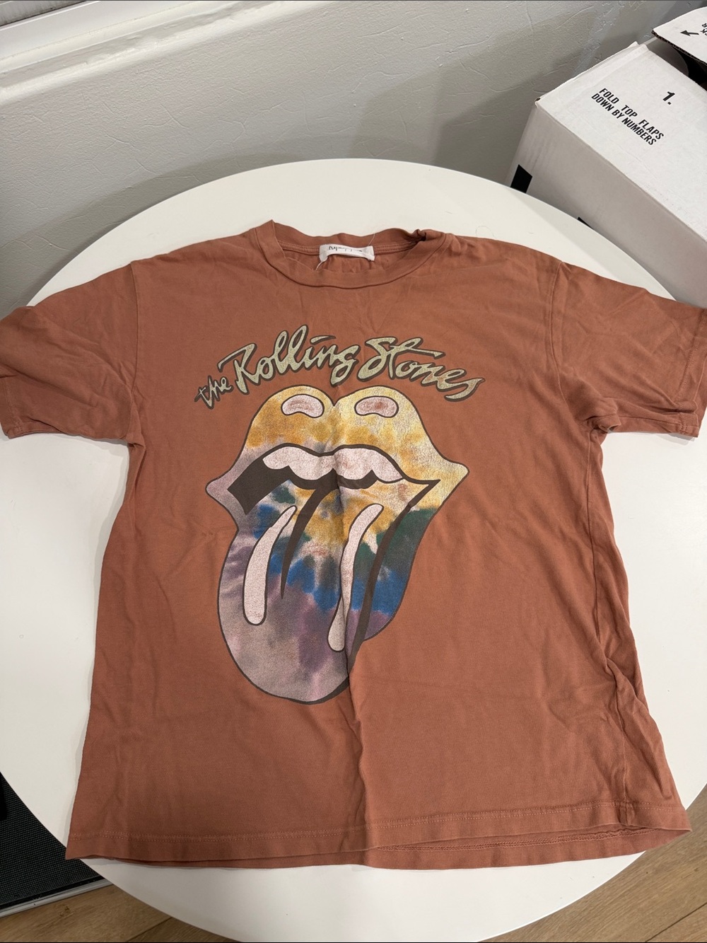 The Rolling Stones Kids Tee - Rust with Multicolor Tongue Graphic